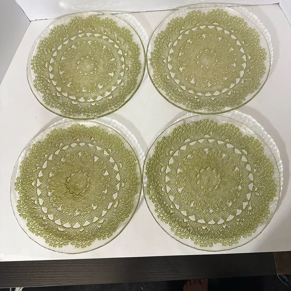 Turkish Glass Entrée Plates Set of 4